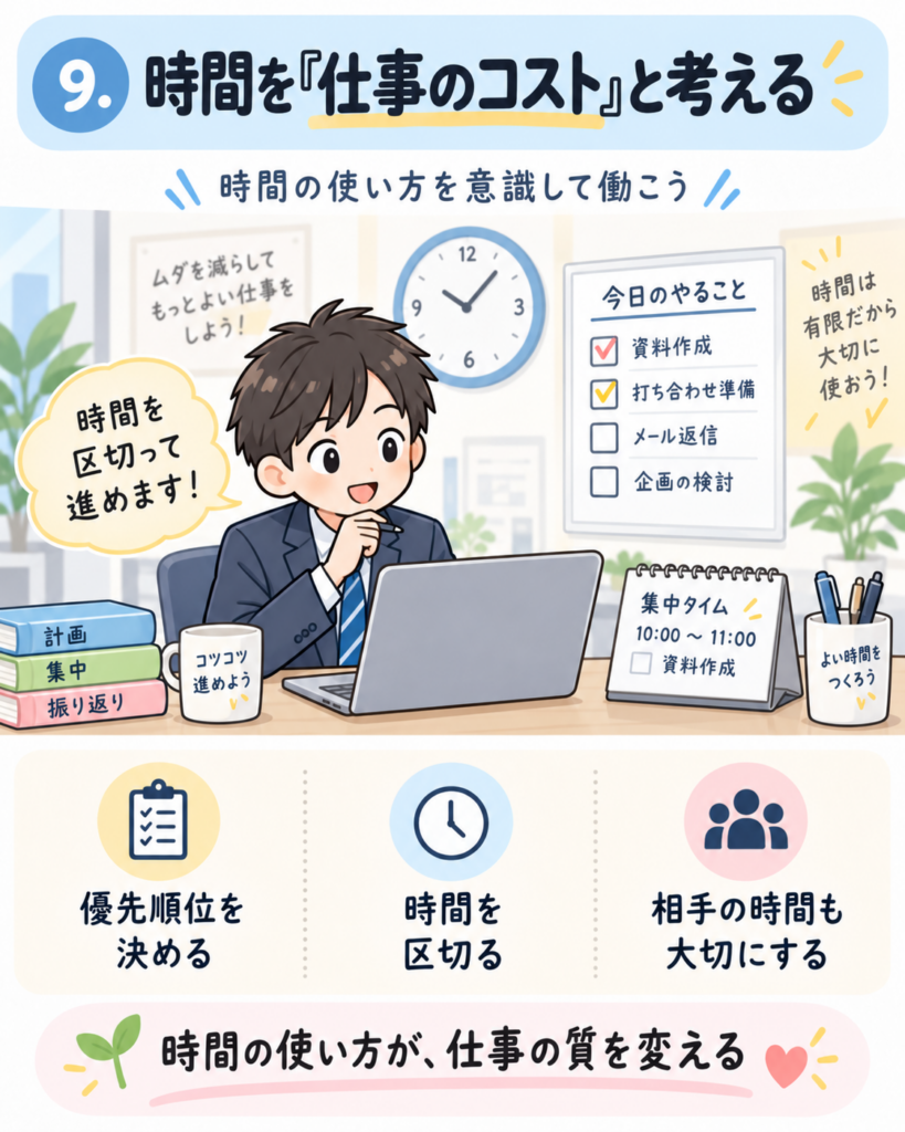 時間を仕事のコストとして考える