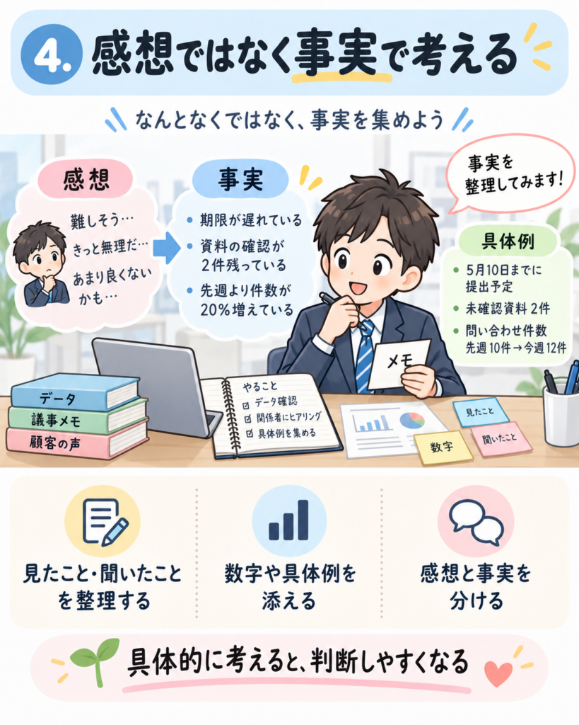 感想と事実を分けて考える