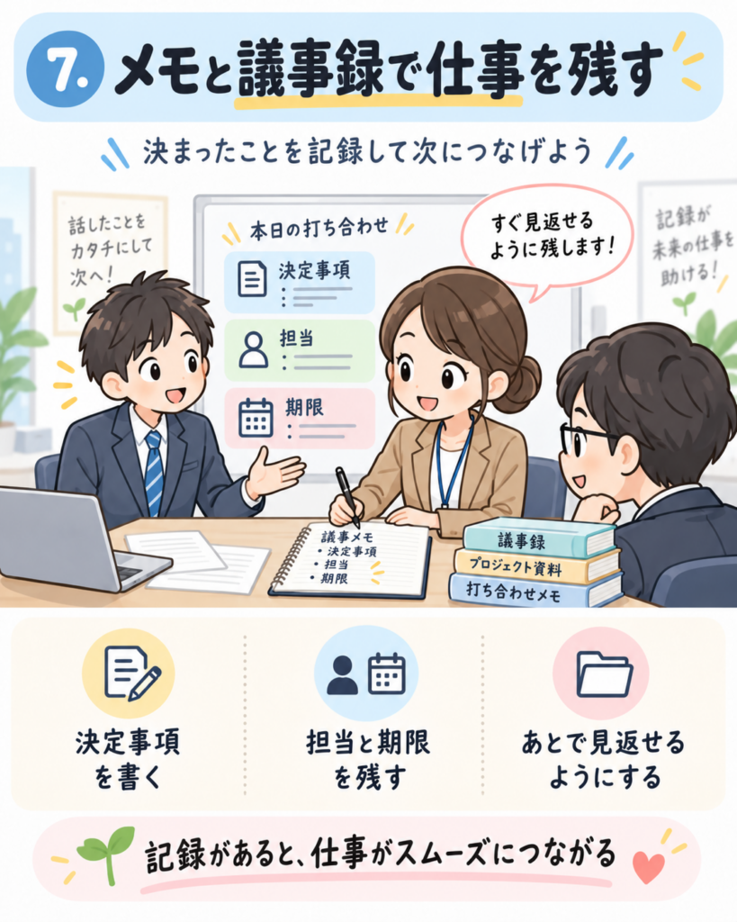 メモと議事録で仕事を残す