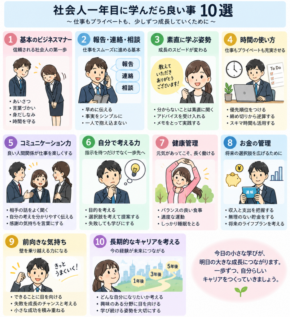 社会人一年目に学んでおきたい10のこと｜転職・第二新卒でも役立つ仕事の基本
