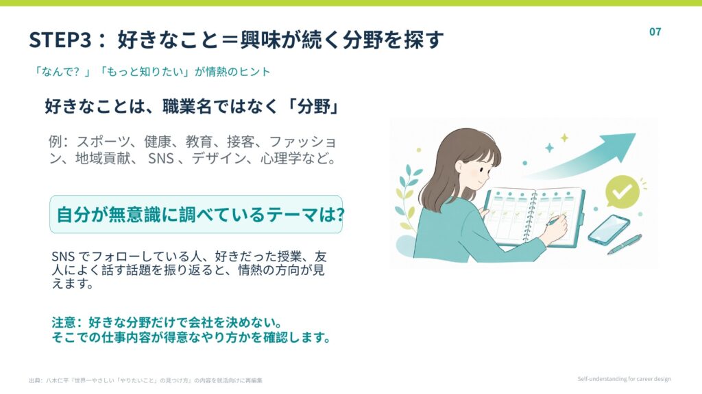興味が続く好きなことを探す